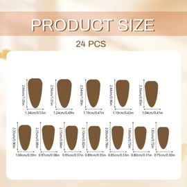 Calkkrer Dusty Baby Pink Press On Nails, Almond Nails for Sticking, French False Artificial Nails, Acrylic Handmade Gel Nails, Pack of 24