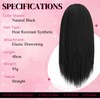 PEACOCO Drawstring Ponytail for Black Women Long Yaki Straight Ponytail