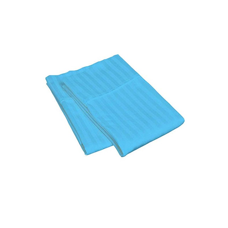 Linenovation Cotton Luxurious Striped 2 Piece Sateen Pillow Cover Set,