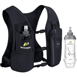 N NEVO RHINO Running Vest with 350 ML TPU Soft Flask,Adjustable Small Running Water Vest - Waterproof Phone Pocket,Lightweight Hydration Backpack for Hiking Cycling Trail for Women Men Mini