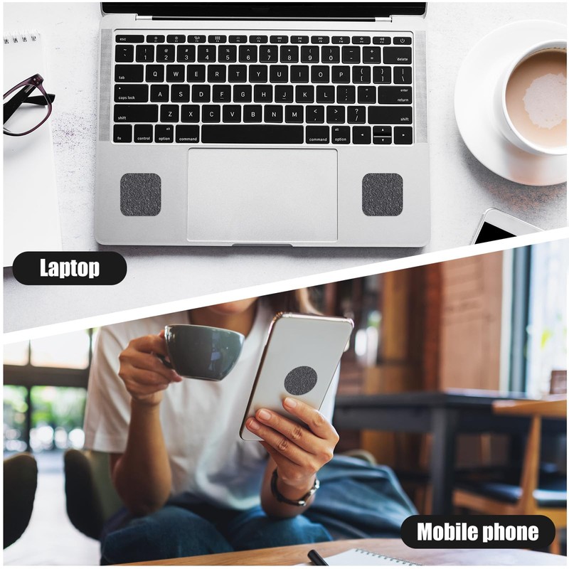 6 Sheets Grey Grip Stickers, Universal Anti-Slip Cell Phone &