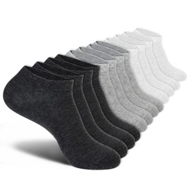 Women's 98% Cotton Ankle Socks Cushioned Dress Casual Running Socks, Moisture Wicking Breathable Athletic Socks 6-Pack (2 Black, 2 White, 2 Gray)