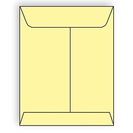 Open End Catalog Envelopes, 9" x 12", 28#, Recycled, Canary Pastel, Acid Free, Center Seam (Box of 500)