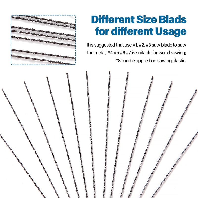 VooGenzek 12 Spiral Scroll Saw Blades, 5# Teeth, for Wood