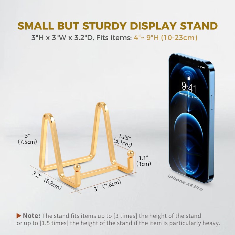 Plate Holder Easel Display Stand - 3 inch Metal Plate