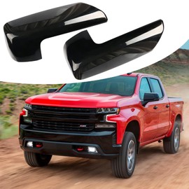 sportuli Black Mirror Cap Cover Trim Replace for 2019-2025 Chevy Silverado / GMC Sierra 1500 Accessories (Black)