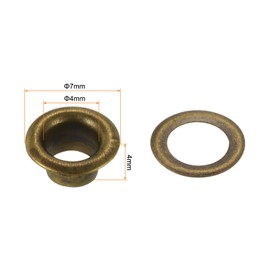 sourcing map 200pcs Grommet Eyelets Tool Kit 4mm Metal Grommet Kit for Shoes Clothes Leather Fabric Belt DIY, Bronze