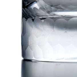 Amehla Hive Handmade Collins Glasses, 14oz Highbrow Crystal Highball Glasses for Home & Restaurant, Honeycomb Hammered Base, Thick Weighted Bottom (12oz Old Fashioned, 2, Count)