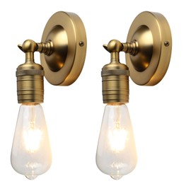 JIMUBEAM Industrial Metal Wall Lights, 2 Pack Up and Down Bathroom Vanity Wall Sconce Lights, E27 Indoor Wall Mounted Lamp Fixture for Corridor Dining Room Kitchen Bedroom