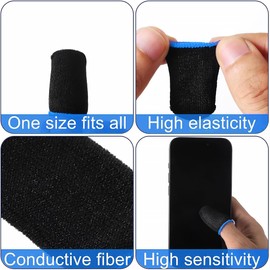 SIOPPKIK Pack of 6 Mobile Game Finger Sleeves, Thumb Sleeves Touchscreen Finger Sleeve Finger Gloves Thumb Sleeves Finger Cover Breathable Anti-Sweat Finger Cots Gaming Finger Sleeves