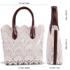 Women Lace Tote Vintage Solid Clear Bag Handbag with Off-White