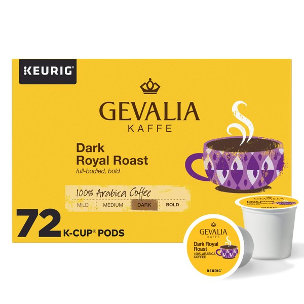 Gevalia Dark Royal Roast K-Cup Coffee Pods (72 Pods, 6 Packs of 12)