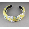 Yellow flower headband Turban Knot knotted floral fabric covered grip