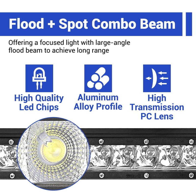 Mofun 22" 150W LED Light Bar Kit & Front Hidden