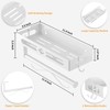 White Paper Towel Holder Wall Mount with Shelf - Adhesive