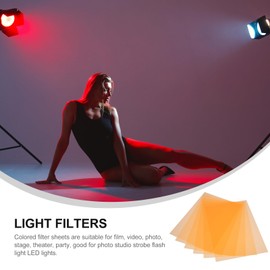 Operitacx 6 Sheets Filter Plate, Transparent Bookmark, Clear Color Correction Film, Color Film Plastic Sheets, Color Gel for Lighting, Blackout Stickers, Color Photo Gel, Tinted Gel Filter, La