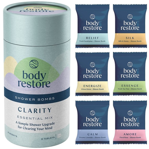 Body Restore Bath Bombs Aromatherapy 6 Pack - Christmas Gifts Stocking Stuffers, Relaxation Birthday Gifts for Women and Men, Stress Relief and Luxury Self Care - Variety