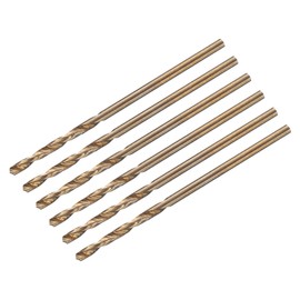 sourcing map 6pcs Jobber Drill Bits 1.5mm (0.059") Black Nitride & Gold Titanium Coated M2 High Speed Steel (HSS) Twist Drill Bits for Stainless Steel Aluminum Alloy Metal