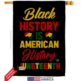 Ornament Collection Black History American House Flag Juneteenth Jubilee Days African Americans Independence Day Small Decorative Gift Yard Banner Double-Sided Made in USA 28 X 40