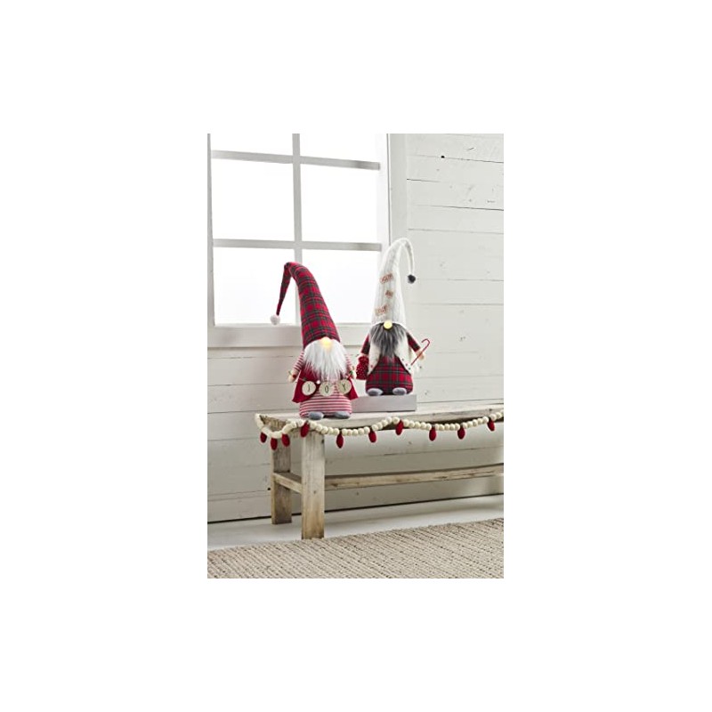 Mud Pie X-Large Light Up Gnome Sitter, Joy