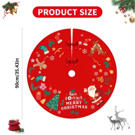 Bekecidi Christmas Tree Skirt 90cm in Diameter, Craft Tree Mat Christmas Tree Bottom Aprons Decoration for Christmas Tree Ornaments Home Decor Christmas Party Decoration Supplies (Style 7)
