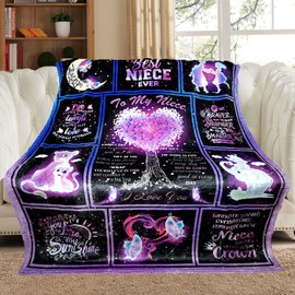Yufobel Niece Gifts from Auntie, Niece Gifts, Niece Blanket, Niece Gifts from Aunt, Gifts for Niece from Aunt/Uncle, Neice Birthday Gifts, Graduation Gifts for Niece Throw Blanket 60’’x50’’
