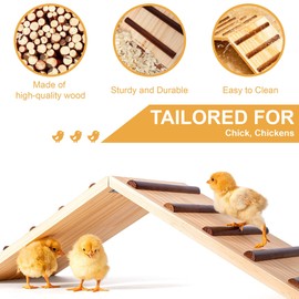 Chick Supplies, Chick Perch & Chicken Roost, Chick Stand Training Perches, Roosting, Wooden Chick Ramp Trainer, Chick Toys for Brooder, No Assemble, Coop Accessories for Chick, Hens, Small Animal