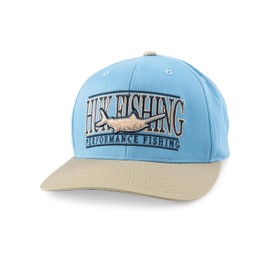HUK Men's Standard Flat Bill Hat, 6-Panel Adjustable Snapback Fishing Cap, Lightning Sky