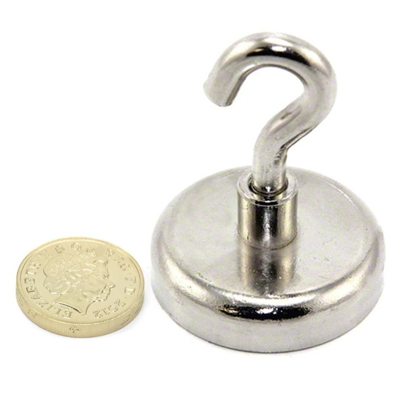 FIRST4MAGNETS Neodymium Clamping Magnet with M8 Hook for Hanging, Holding