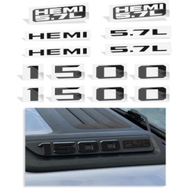 Reflective Concepts 2019-2022 Ram 1500 HEMI 5.7L Sport Performance Hood Emblem Overlay Decal Stickers - (Color: Flat Black)