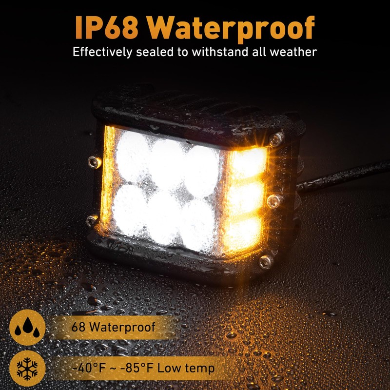 TALMYT 4 Inch Side Shooter Strobe Lights - Dual White