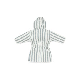 Jollein Children's Bathrobe 1-2 Years - Stripe Terry, Sea Green - 100% Cotton - GOTS Certified - with Hood - Bathrobe for Girls and Boys