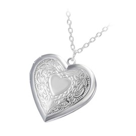 COLLBATH Locket Necklace for Women Photo Frame Heart Shape Jewelry Alloy Pendant Necklace for Valentines Day