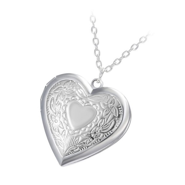 COLLBATH Locket Necklace for Women Photo Frame Heart Shape Jewelry