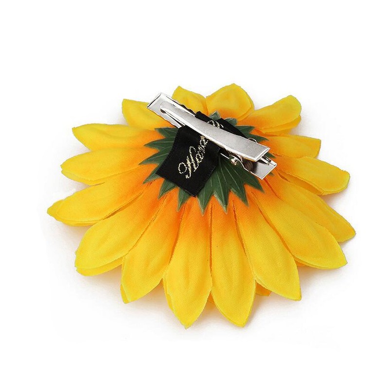 6PCS Yellow 3.9''Sunflower Hawaii Hair Alligator Clips Hairpin Hair Clamp