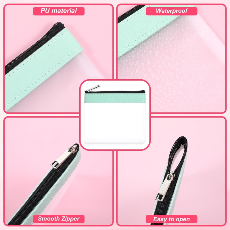 Lnngub 4 Pcs Small Clear Makeup Bag,Small Makeup Bag for