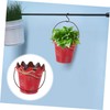 Levemolo 1pc Retro Wavy Flower Bucket Durable Iron Flowerpot with