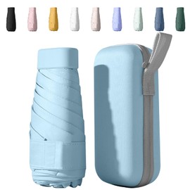 Sykerout Umbrella, Mini Umbrella, Pocket Umbrella, Compact Umbrella, Mini Foldable Travel Umbrella, Small with Case, UV Umbrella, blue