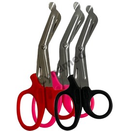 NEW PREMIUM GRADE SET OF 3 PCS (RED, PINK, BLACK) PARAMEDIC UTILITY BANDAGE TRAUMA EMT EMS SHEARS SCISSORS 5.5 INCH STAINLESS STEEL