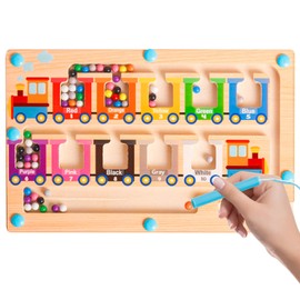 Montessori Toys for 2 3 4 Year Old Boys Girls Kids Gifts, Wooden Magnetic Maze Toys Age 3 Toddler Learning Educational Toys Color Sorting Game Christmas Birthday Gifts for 2-5 Year Old Girls Boys