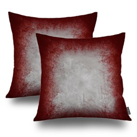 Shrahala Gray Black Grey Decorative Pillow Covers, Abstract Art Maroon Decorative Linen Throw Pillow Covers 18 x18 Solid Burlap Cushion Covers for Bed Couch Sofa Bench Car Set of 2