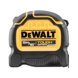 DeWALT TOUGHSERIES™ Tape Measure 5m/16ft (Width 32mm) Rip-Shield ; blade coating that provides increased durability ultra-tough housing keeps the tape safe and secure EC Class II