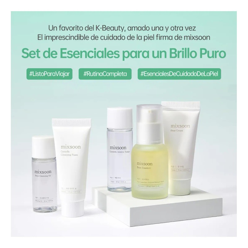 Mixsoon Kit Pure Glow Essentials Mini 5 Pzs Viaje Danoche