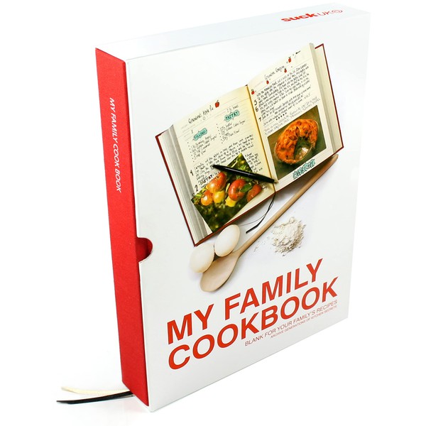 Suck UK Recipe Book To Write In Your Own Recipes | Blank Recipe Book & Cookbooks To Write In | Hardcover Recipe Notebook | Blank Cookbook & Recipe Journal | Make Your Own Cookbook | DIY Cookbook | Red