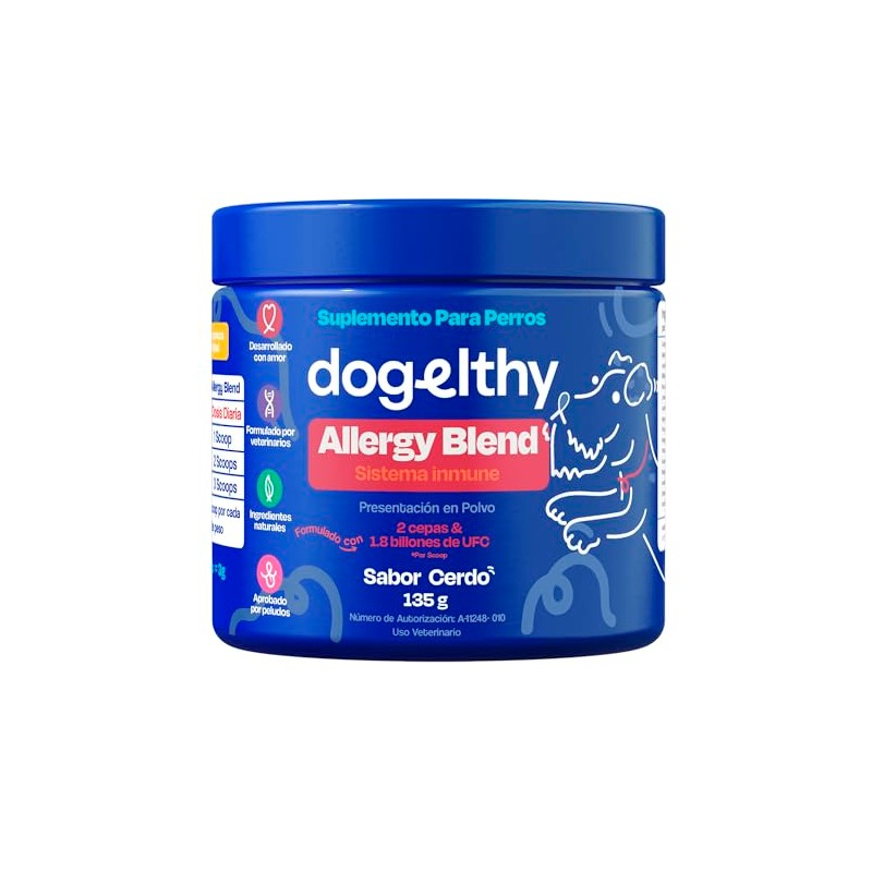 Dogelthy Allergy Blend Suplemento Natural Contra las Alergias para Perro