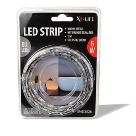 X4-LIFE LED Strip 1m warmweiß 12V - Netzteil - Selbtstklebend - IP65 Für Innen und Außen - Kürzbar - 300 Lumen