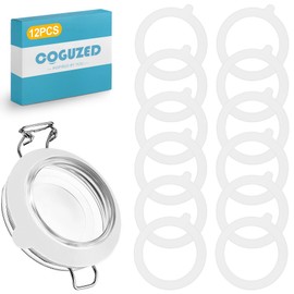 CoguZed 12 Pcs Rubber Seals for Glass Jars, Silicone Gasket Sealing Rings Replacement for Mason Jars, Airtight Leakproof Replacement Jar Gaskets, Fits Most Sizes, White Seal