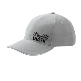 huuraa Cappy Hat Proudly Queer Crown Gift Unisex Cap Proudly Queer Gift Idea, Dark grey/white