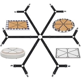 Bed Sheet Holder Straps, Adjustable Elastic Fitted Sheet Strap Tablecloth Clip Bed Suspender Fasteners Keep Sheets in Place Firm for Twin Full Queen King Bed Round Square Mattresses Table