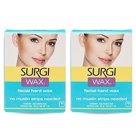 Surgiwax Cera de depilación facial para microondas, kit de cera dura – Depilación sin tirantes para cara y labio superior, kit de depilación en casa p